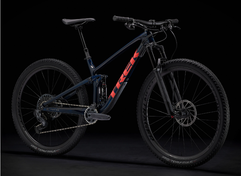 Trek Top Fuel 9.8 GX AXS Full Suspension Mountain Bike 2021 in Blue-3